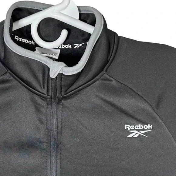 Reebok Quarter Zip Pullover Jacket Women's Medium Training Activewear Top Black - Picture 1 of 13